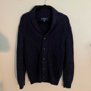 Men’s Cable Knot Cardigan - Navy - Medium